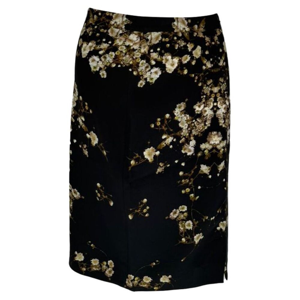 Givenchy Knee-Length Floral Print Skirt in Black Viscose